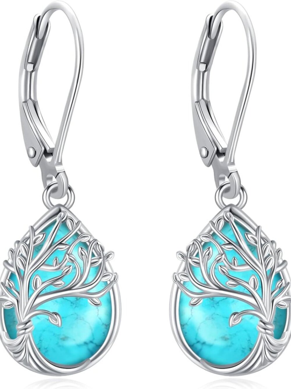 Cute Animal Dangle Earrings - Tree of Life, Turtle, Butterfly, Turquoise